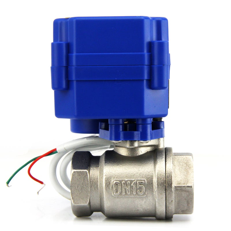U.S. Solid Motorized Ball Valve- 1/2" Stainless Steel Ball Valve with Full Port, 9-24V DC and 2 Wire Reverse Polarity Normally Closed - Image 3